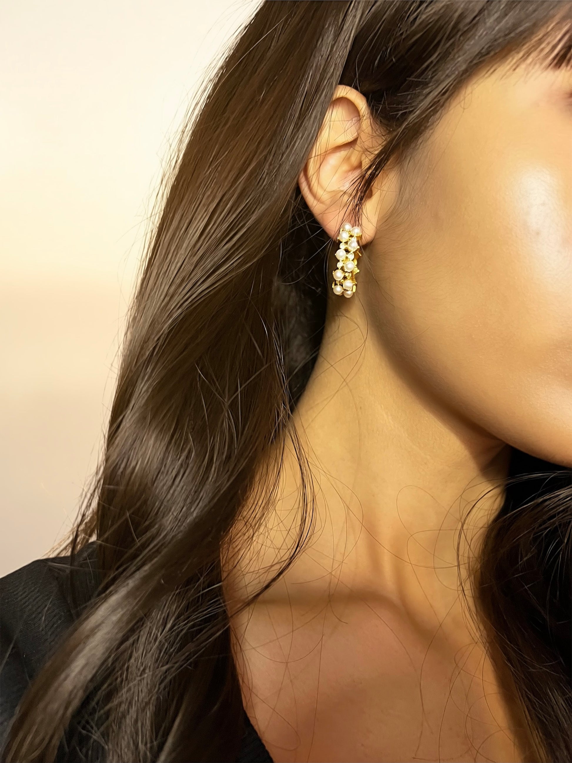 The Pearl Marina Hoop Earrings