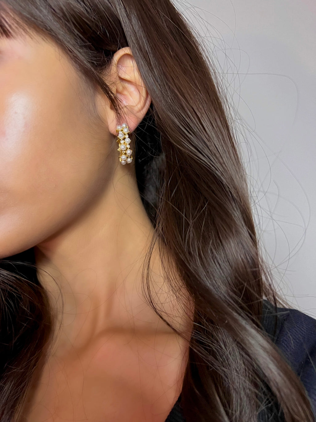 The Pearl Marina Hoop Earrings