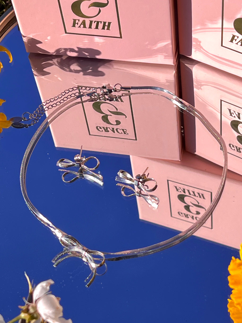 The Belle Bow Collection - Choker and Earrings